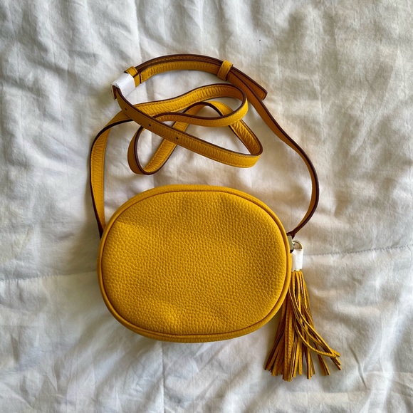 Kate Spade Tinley Crossbody Saffron Yellow Studded Leather Bag NWT Rare - Picture 3 of 5